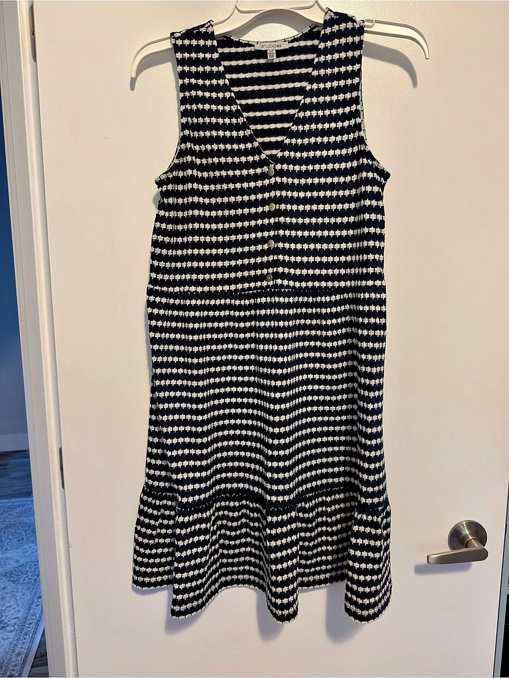 Mini Dress in navy & White Size small